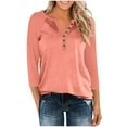 thumbnail image 1 of Censtreet Womens Henley Tops 3/4 Sleeve Shirts Thermal Pullover Casual Loose Fit Henley Neck Tunics, 1 of 8