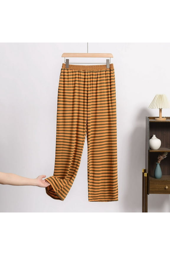 Womens Oversize Pajama Pants Printed Sleep Lounge Pants Drawstring Pj Bottoms(XL-8XL)