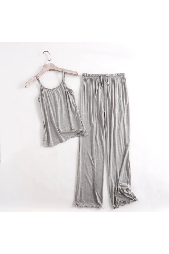 Womens Pajamas Set Soft Comfy Sleeveless Sleepwear Tank and Pants Pj Set Summer 2 Piece Loungewear