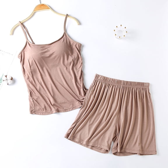 Censtreet Womens Pajamas Set Soft Comfy Sleeveless Sleepwear Tank and Shorts Pj Set Summer 2 Piece Loungewear