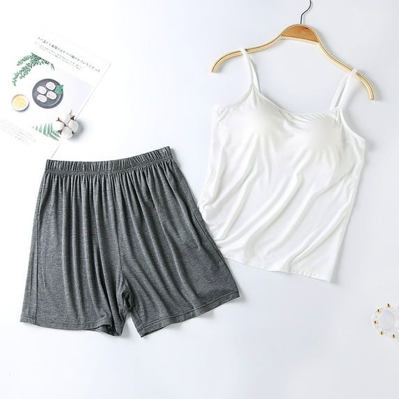 Censtreet Womens Pajamas Set Soft Comfy Sleeveless Sleepwear Tank and Shorts Pj Set Summer 2 Piece Loungewear