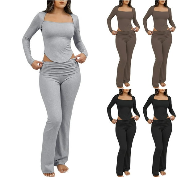 Censtreet Womens Pajamas Sets, 2 Piece Lounge Pjs Set Long Sleeve Long Pant Ladies Sleepwear Soft Sleepwear Pjs Loungewear