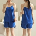 thumbnail image 1 of Censtreet Womens Pajamas Sets Cool Satin Cami Shorts Set Lightweight Nightwear Silk Pajamas for Women, 1 of 3