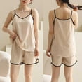 thumbnail image 1 of Censtreet Womens Pajamas Sets Cool Satin Cami Shorts Set Lightweight Nightwear Silk Pajamas for Women, 1 of 5