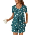 thumbnail image 1 of Censtreet Womens Printed Pajama Sets Short Sleeve Top with Shorts Soft Pj Comfy Sleepwear, 1 of 7