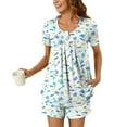 thumbnail image 1 of Censtreet Womens Printed Pajama Sets Short Sleeve Top with Shorts Soft Pj Comfy Sleepwear, 1 of 7