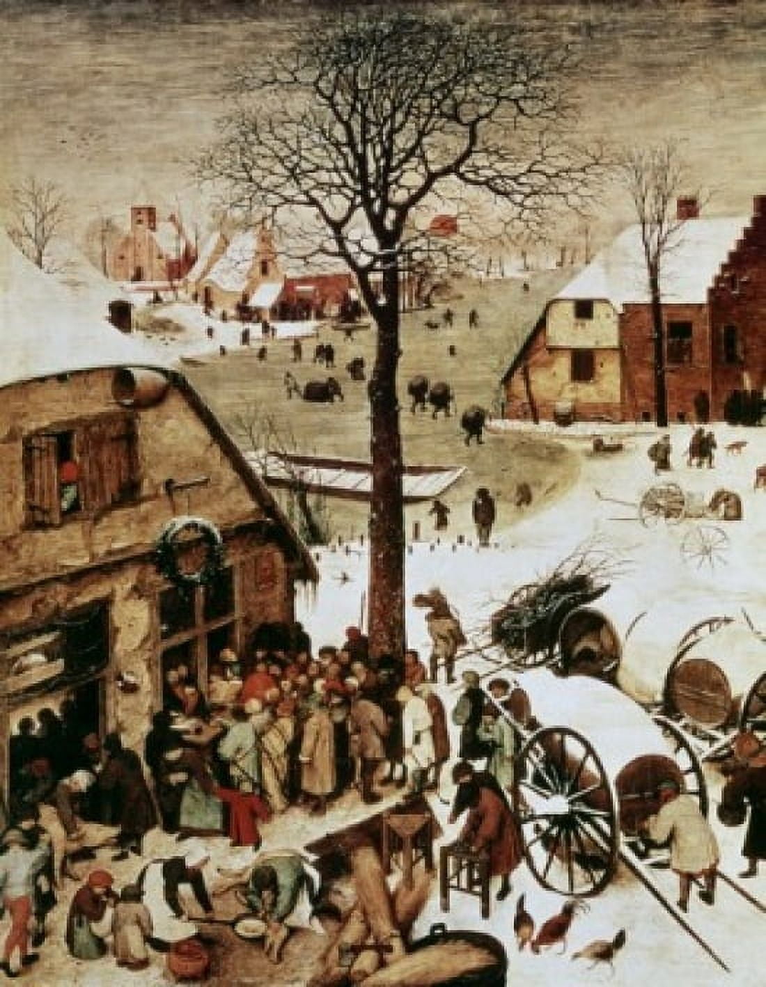 The Census At Bethlehem - Detail 1566 Pieter Bruegel the Elder (ca1525-1569 Flemish) Oil On Wood Panel Royal Museums of Art & History Brussels Belgium Canvas Art - Pieter Bruegel (24 x 36)