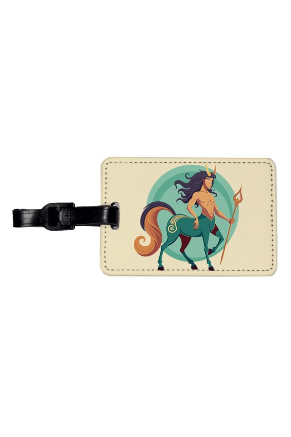 Centaur Greek Mythology Faux Leather Travel Luggage Tag