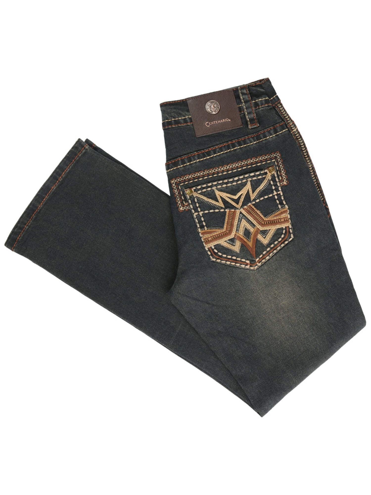 Centenario Men's Premium Denim Boot Cut Pants - Light Blue 45531