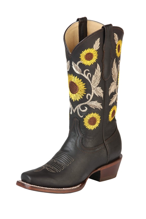 Women&rsquo;s Cowgirl Boots Sunflowers Embroidered Shaft Western 'Centenario' 125773