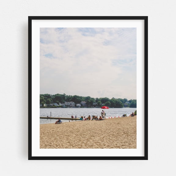 Centennial Beach 02 - Hudson Massachusetts Photography Beach Coastal Summer Landscape Scenic Black Framed Wall Art Print 6 x 8 inches