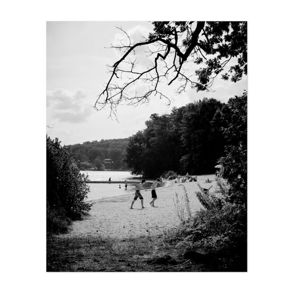 Centennial Beach 04 - Hudson Massachusetts Photography Beach Black and White Nature Landscape Summer Scenic Vintage Unframed Wall Art Print 36 x 48 inches