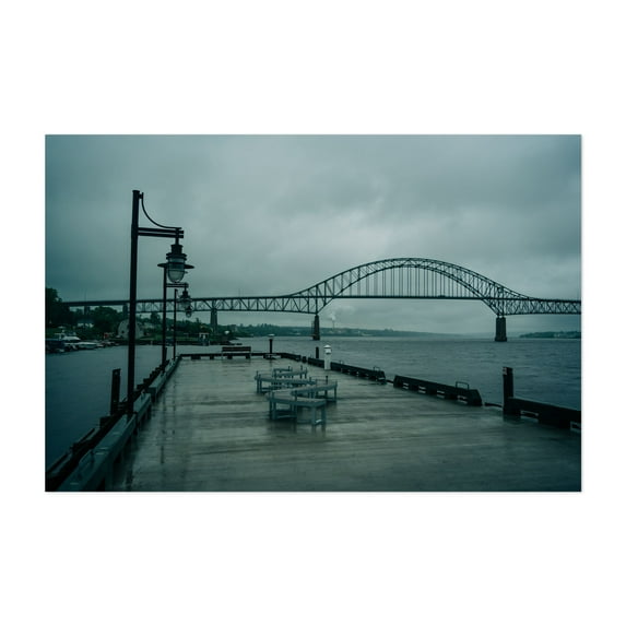 Centennial Bridge, Miramichi - Miramichi New Brunswick Canada Photography Bridge Harbor Boat Boardwalk Scenic Unframed Wall Art Print 4 x 6 inches