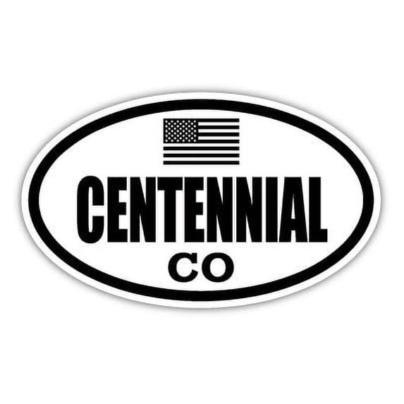 Centennial CO Colorado Arapahoe County Stealthy Subdued Old Glory US Flag Oval Euro Decal Bumper Sticker 3M Vinyl 3" x 5"