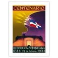 thumbnail image 1 of Centennial - Dominican Republic - 27th of February 1944-1844 - Vintage Travel Poster by George Hausdorf c.1940 - Fine Art Matte Paper Print (Unframed) 18x24in, 1 of 4