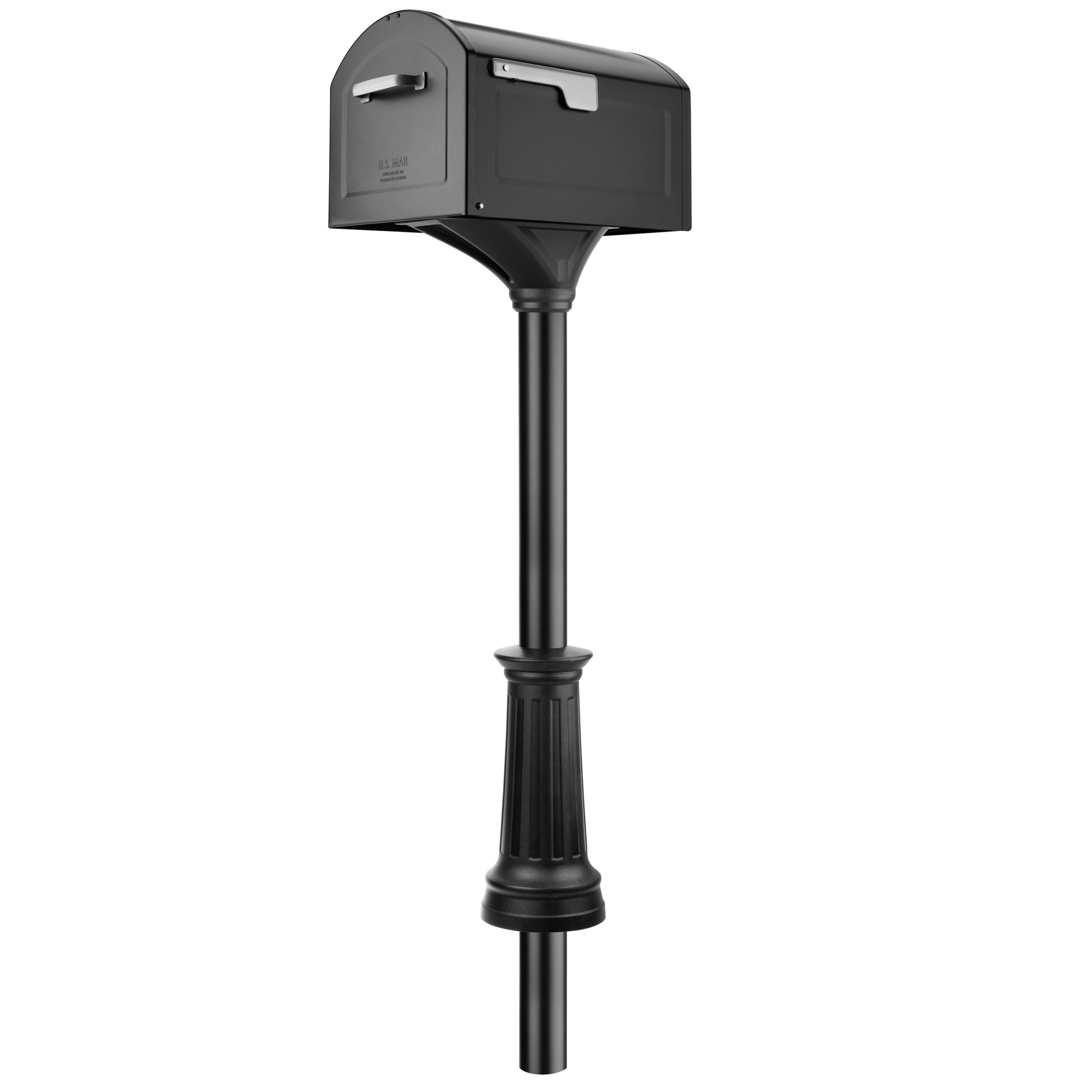 Centennial Extra Large Black Steel Mailbox with Decorative Post