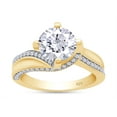 thumbnail image 1 of AFFY 1.75CT Center 7.5mm Round Moissanite Engagement Ring for Women 14K Yellow Gold over Silver-5, 1 of 5