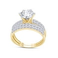thumbnail image 1 of AFFY 1.75 Carat Round Moissanite Diamond Wedding Bridal Ring Set 14K Yellow Gold over Silver-9, 1 of 8