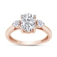 thumbnail image 1 of AFFY Moissanite Diamond Three Stone Engagement Wedding Ring in 14K Rose Gold-7.5, 1 of 7