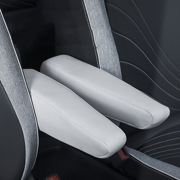 Center Armrest Cover For ID3 For Facelift And For ID4 GTX Pro 2021-2026 Artificial Leather Console Protector Sleek Car Interior Accessory Easy Installation Scratch Resistant(White)