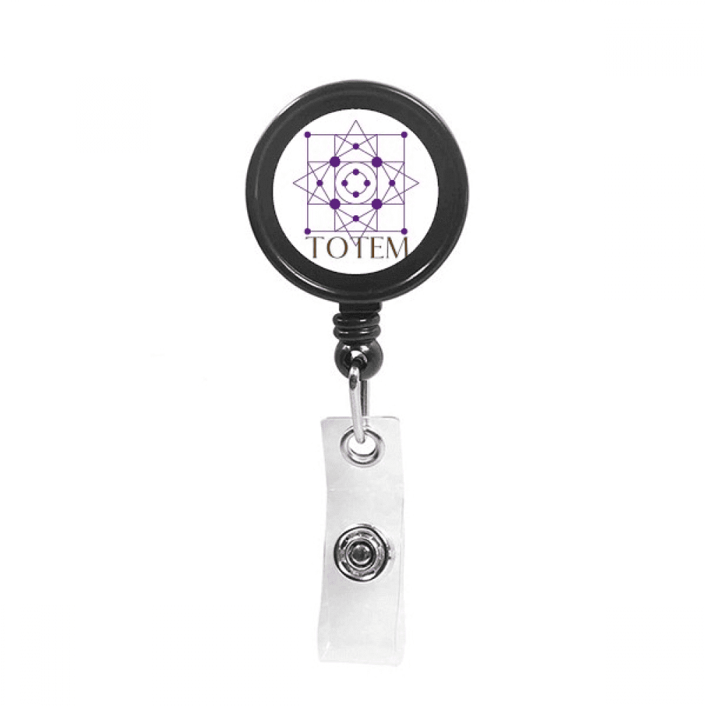 Center Circle Square Line Retractable Keychain Badge Holder ID Badge