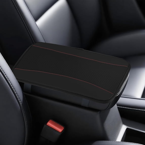 Center Console Arm Rest Cover for Car,Black Car Interior Accessories, Middle Console Armrest Storage Box Cover for Women and Man Gifts(Black)