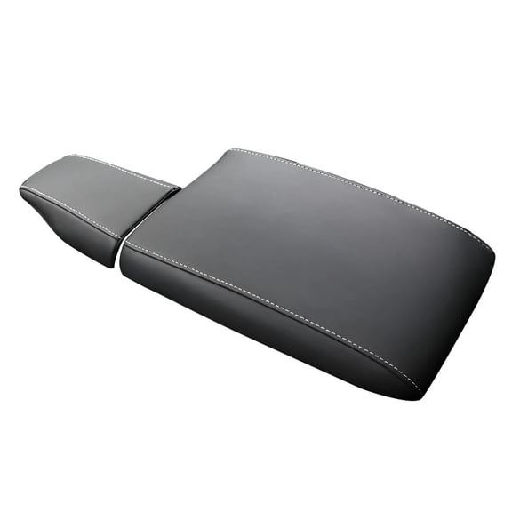 Center Console Armrest Box Cover Trim Black With White Line Microfiber Leather Fit For Lexus RX350 450h 2016 2017 2018 2019-2022