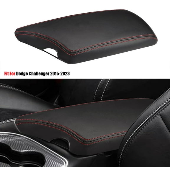 Center Console Armrest Cover PU Leather For 2015-2023 Dodge Challenger Protector