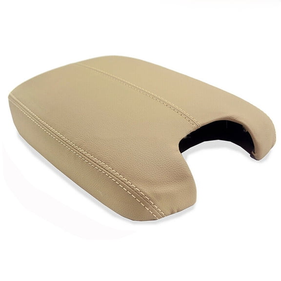 Center Console Armrest Cover for 2008 2009 2010 2011 2012 Honda Accord Auto Leather Suture Console Lid Cover Replacement (Beige)