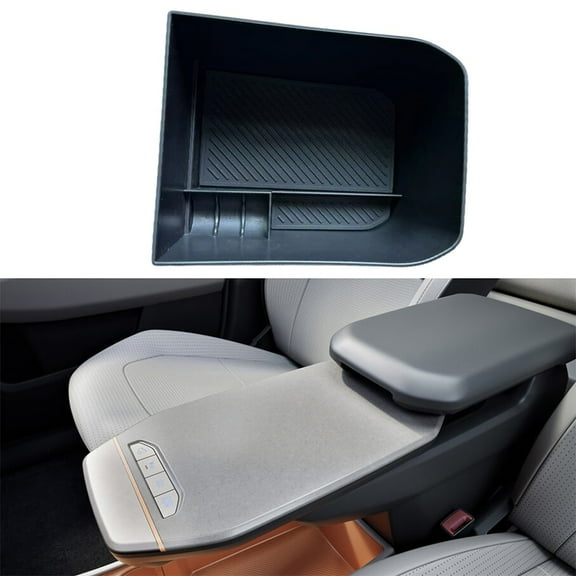 Center Console Armrest Storage Box Organizer Tray For Kia EV3 2024 2025, ABS Interior Cargo Container With Quick Installation, Black