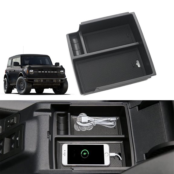 Center Console Armrest Storage Box Tray Accessories For 2021-2024 Ford Bronco