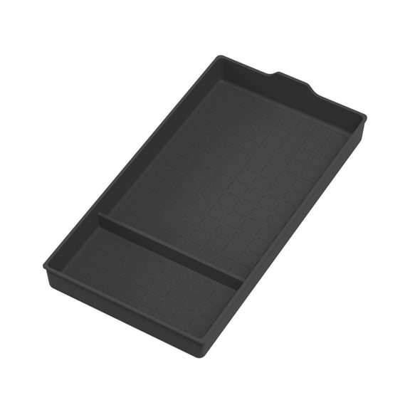 Center Console Armrest Storage Tray for Vehicle Armrest Area, Silicone Insert With 2 Divided Compartments and Structured Wall