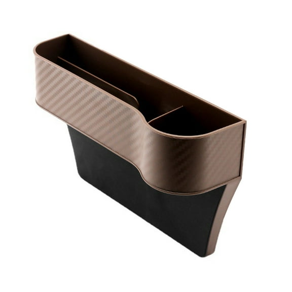 Center Console Car Storage Box Quick Installation Car Storage Organizer Multi Compartments Seat Center Control Gap Cup Holder Auto Interior -Brown,Left