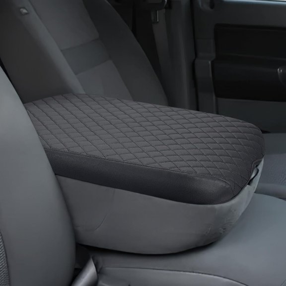 Center Console Cover Compatible with 2002-2012 Ram 1500 2500 3500 Jump Seat Console, Leather Arm Rest Armrest for Car, Durable Middle Cover, Car Replacement