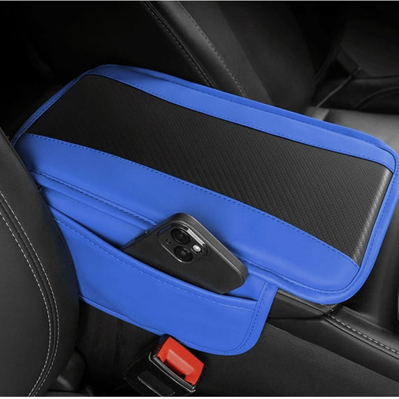 Center Console Cover with Storage Bag, Leather Comfort Armrest Cover for Car Decorations & Height Car Armrest Cushion, Universal Car Arm Rest Cover Pad for Most Vehicles