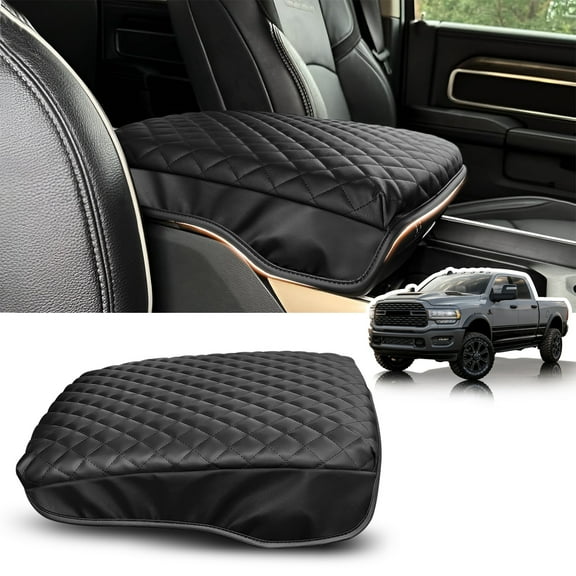 Center Console Cover Suitable for Dodge Rams 1500 2018-2024 New Model Jump Seat Console, Armrest lid Cover Leather Arm Rest Covering for Car, Durable Middle Console Cover Armrest Box