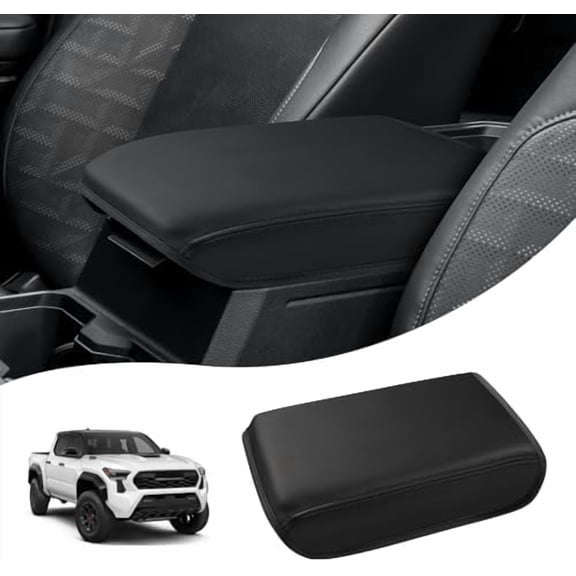 Center Console Cover for 2024 2025 2026 Toyota Tacoma Accessories Armrest Cover Anti-Scratch Middle Console Pad Leather Armrest Protector