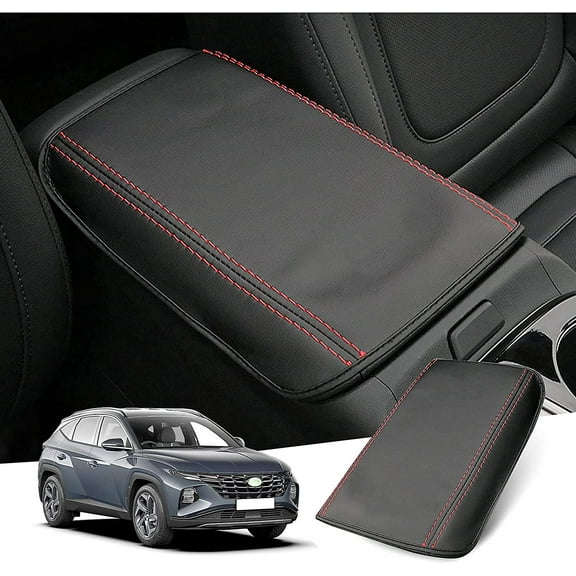 Center Console Cover for Hyundai Tucson, Environmental Leather, Scratch Resistance, Easy Installation, and Comfortable Elbow Support