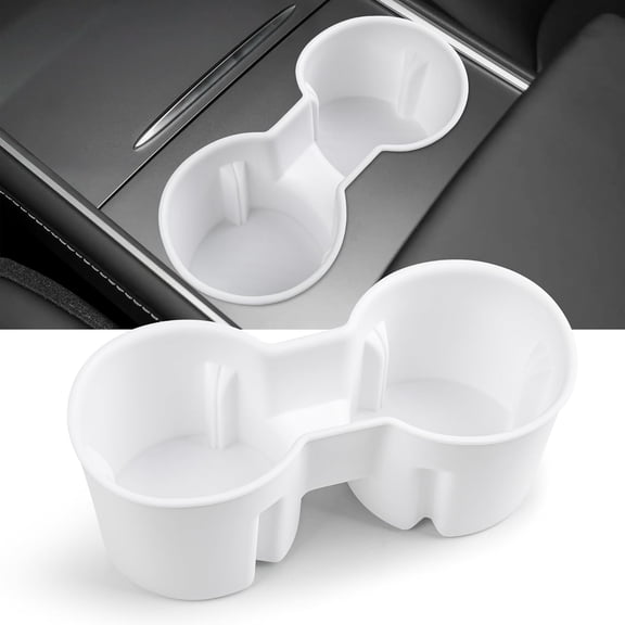 Center Console Cup Holder Insert Designed for Tesla Model 3/Y 2021-2024(Not for Model 3 Highland 2024),Tesla Center Conosle Accessories White