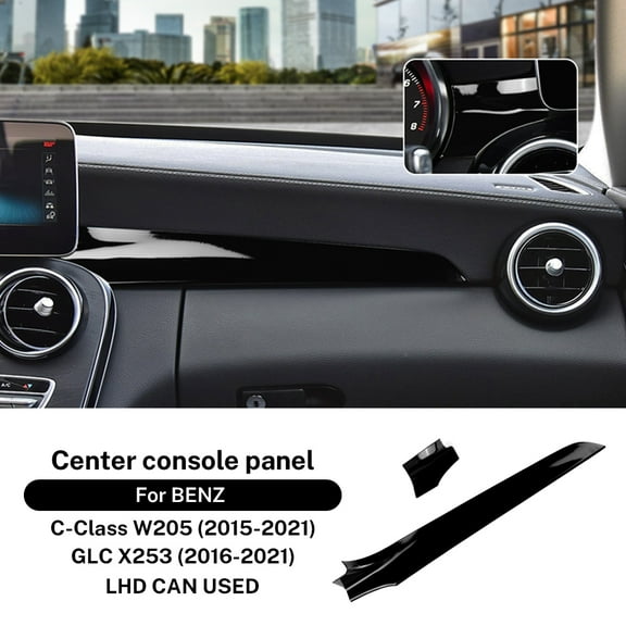 Center Console Dashboard Trim Cover For Mercedes Benz W205 C Class C180 C200 GLC X253 2015-2021 Carbon Fiber ABS Car Accessories