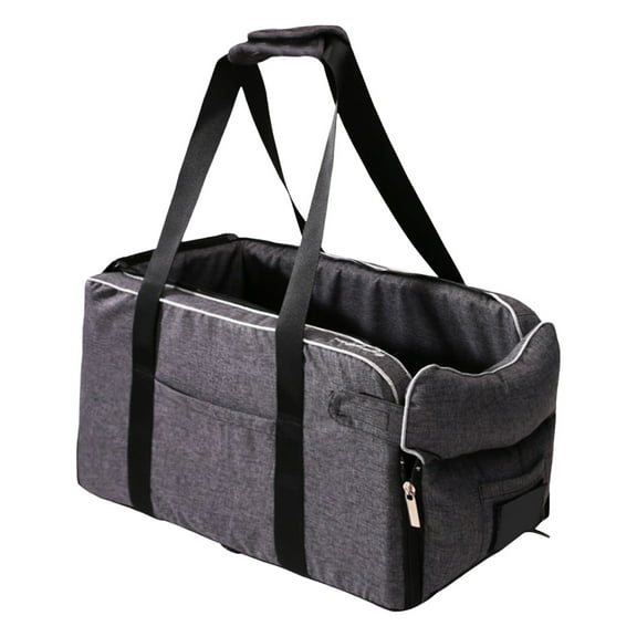 Center Console Dog Car Seat - Portable Pet Booster Seat with Safety Belt, Soft Cushion, Adjustable Straps & Storage Pocket for Small Dogs & Cats Up to 13 lbs, Multi-Purpose Travel Pet Bed