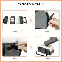 Center Console Dog Car Seat for Small Dogs, Dog Booster Seat with Upgraded Safety Tethers, Detachable Washable Pet Car Seat Travel Bed Under 25lbs(Grey)