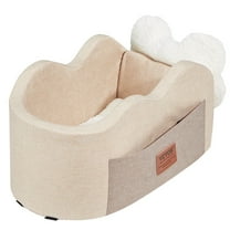 Center Console Dog Car Seat for Small Dogs Up to 8 lbs - Pet Booster Seat with Secure Buckle for Car Travel