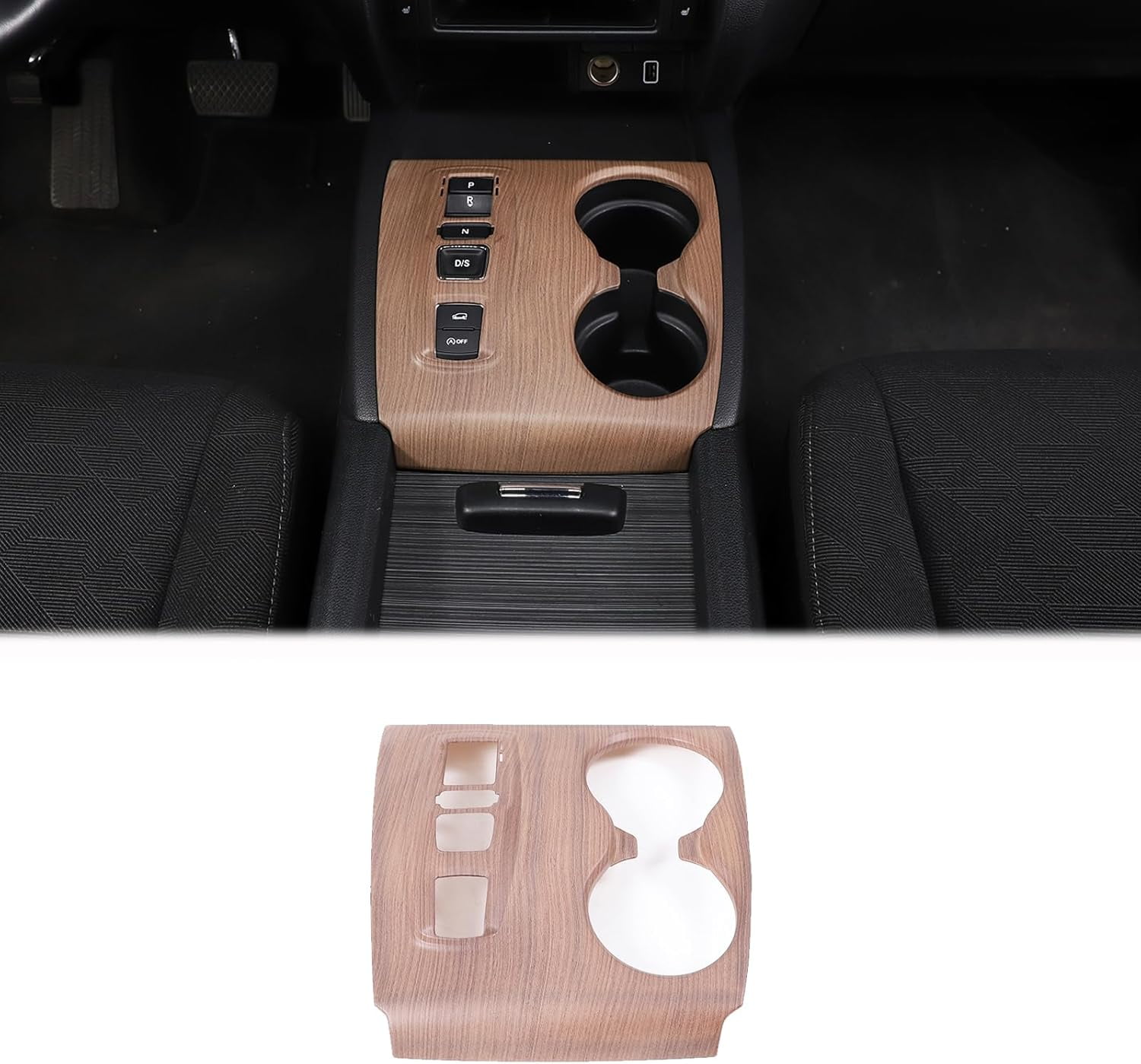 Center Console Gear Shift Panel Cup Holder Cover Trim Compatible with Honda Pilot 2016-2022/ Ridgeline 2020-2023/ Passport 2019-2023 Accessories