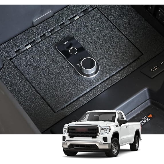Chevy Rifle Storage Box Center Console Gun Safe Vault - TuoJue Console Safe Lock Box Compatible ...