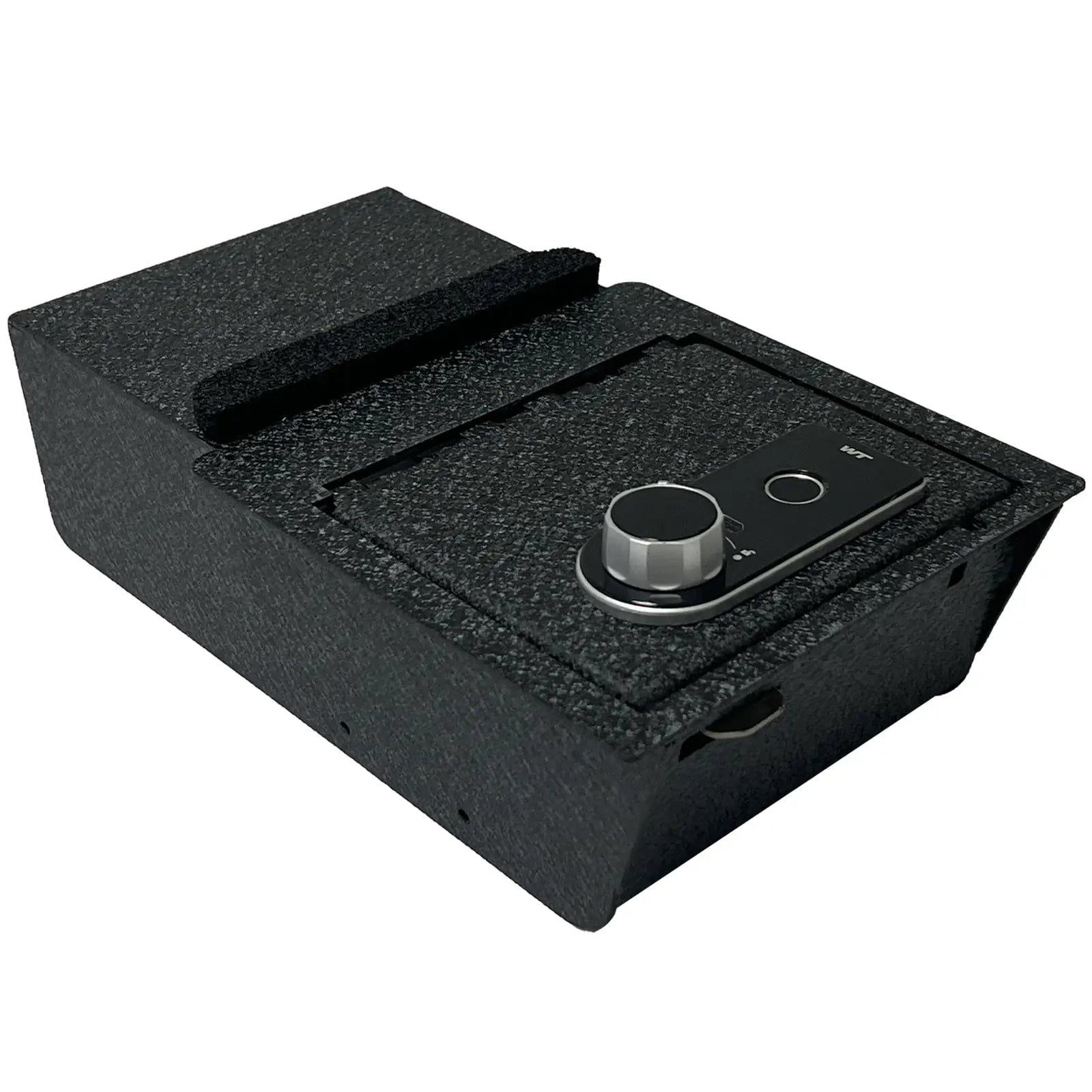 Center Console Gun Safe Vault - WASAI Premium Console Lock Box Compatible with 2021-2023 Tesla Model Y/Model 3 with Heavy Gauge Plate Steel, Fingerprint Lock with Backup Key.