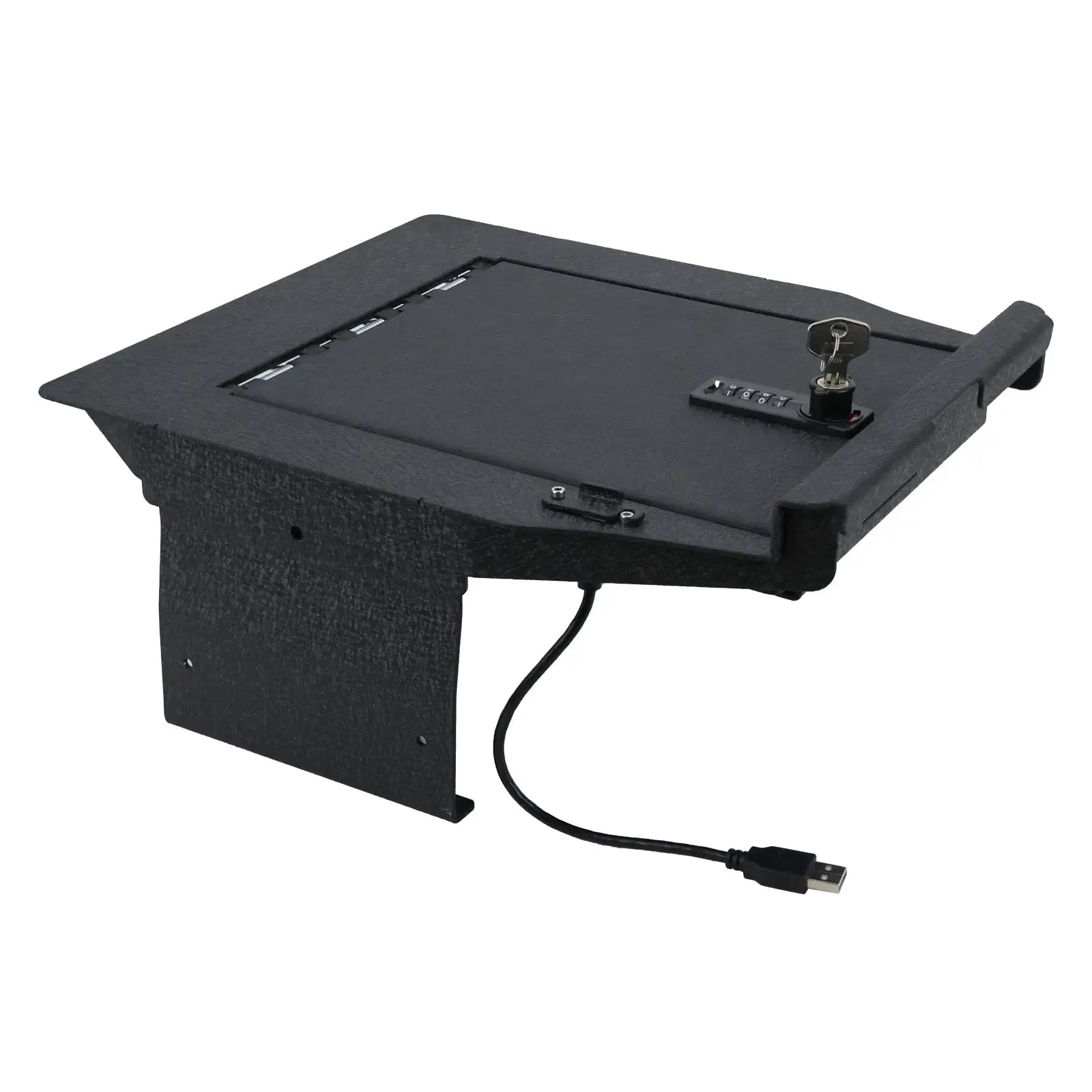 Center Console Gun Safe Vault - WASAI Premium In-vehicle Console Lock Box Compatible with Ford F-150/Ford Raptor 2021-2023, with Heavy Gauge Cold Rolled Plate Steel, 4 Digit Combination Lock with Key