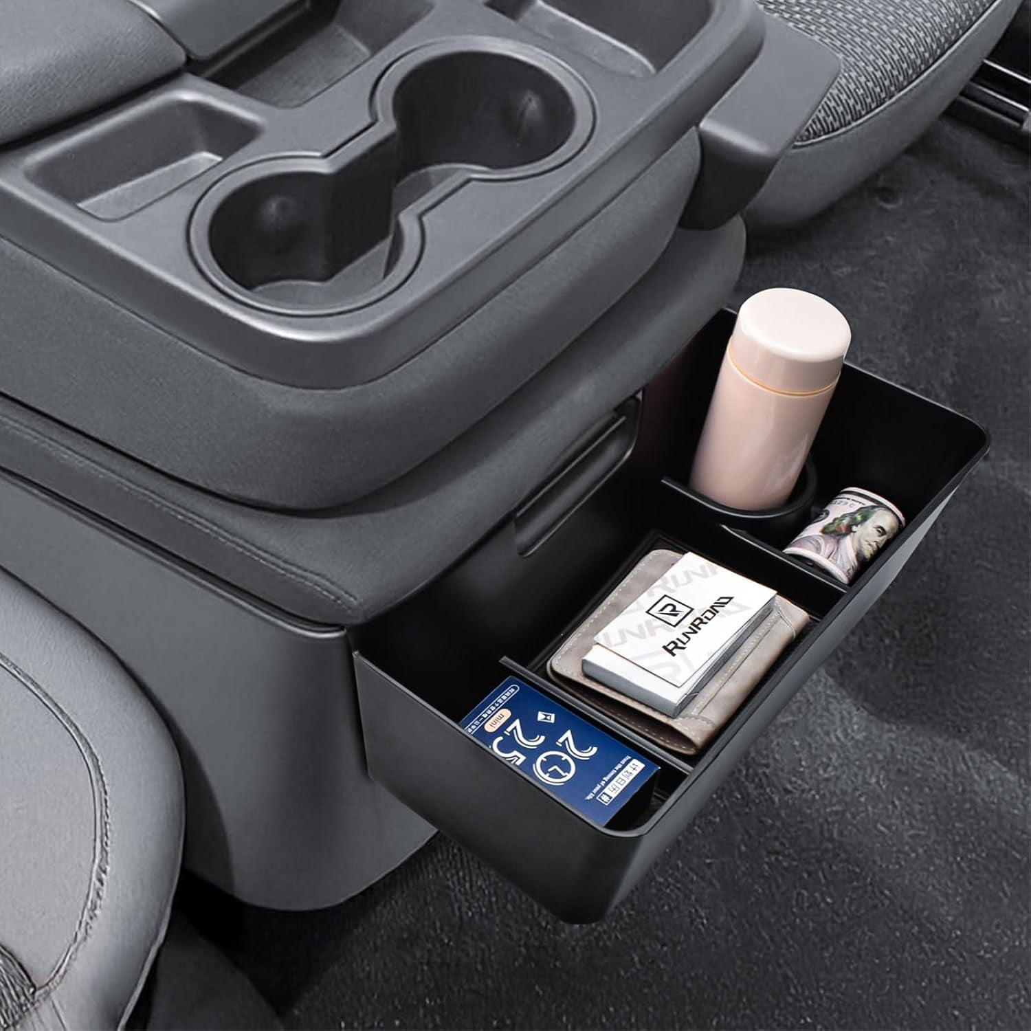 Center Console Hanging Organizer Box Compatible with 2019-2026 Chevy Silverado/GMC Sierra 1500 and 2020-2026 Silverado/Sierra 2500HD 3500HD Accessories Armrest Tray, Split Bench Seat ONLY