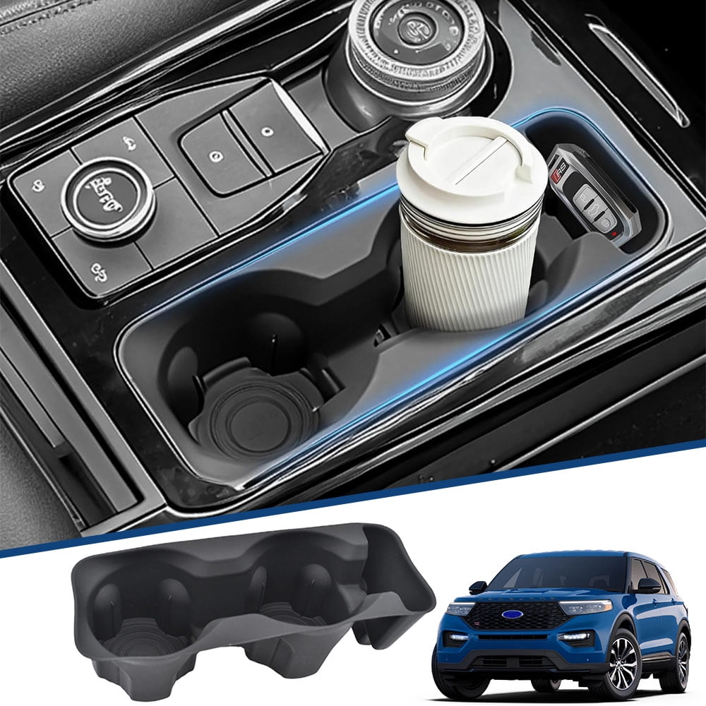 Center Console Inserts Cup Holder Black For Ford Explorer 2020-2024 ...