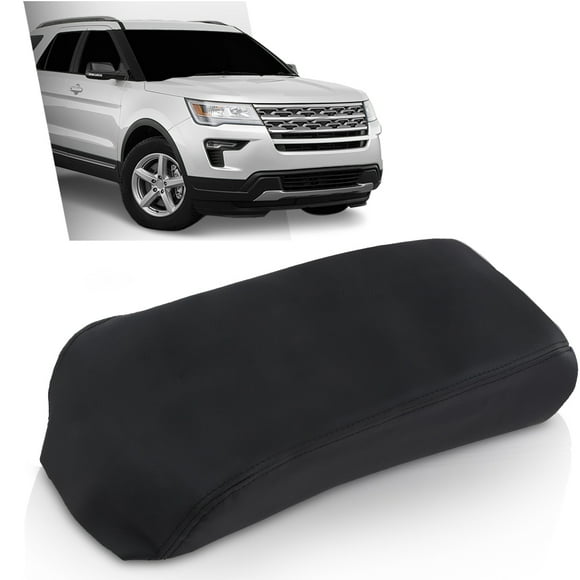 Center Console Armrest Leather Synthetic Cover For Ford Explorer 11-19 Black